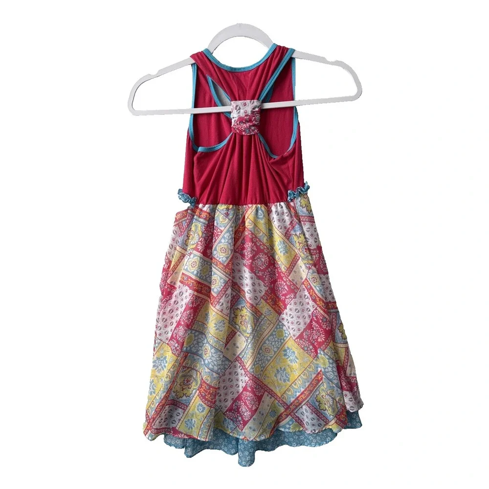 Jona Michelle Sleeveless Colorful Patchwork Dress Girls‎ 10 Cottage Boho Easter
